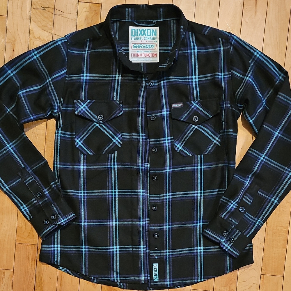 DIXXON Shreddy Women's Black and Blue Plaid Shirt